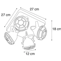 Smart Spot Rostbraun mit Holz inkl. 4 WiFi GU10 - Gina