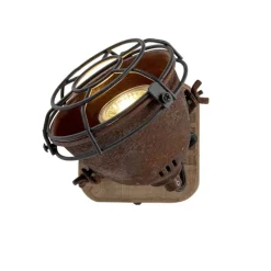 Smart Spot Rostbraun mit Holz neigbar inkl. Wifi GU10 - Gina