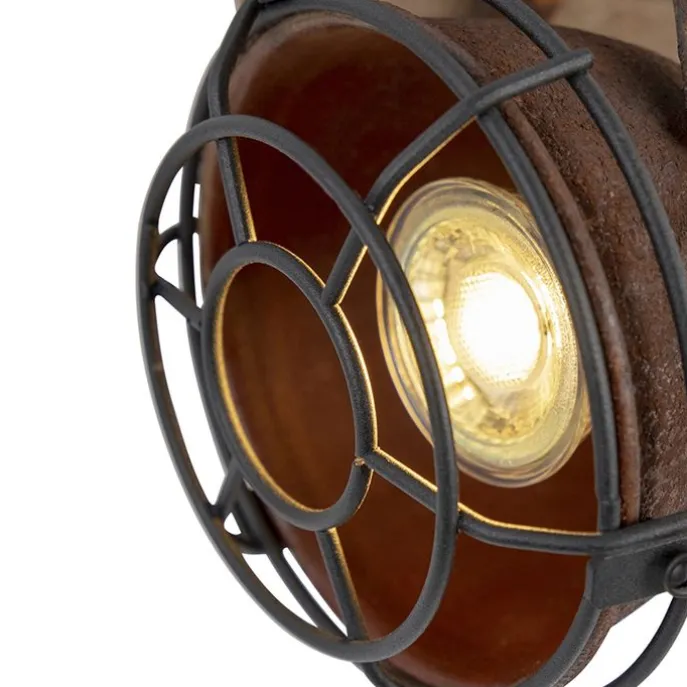 Smart Spot Rostbraun mit Holz neigbar inkl. Wifi GU10 - Gina