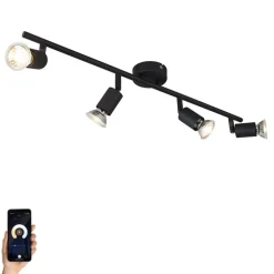 Smart Spot schwarz inkl. WiFi GU10 4-flammig neigbar - Jeany