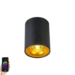 Smart Spot schwarz mit Gold inkl. GU10 WiFi Lichtquelle - Ronda