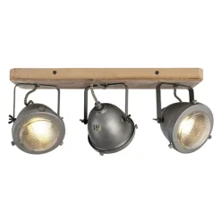 Smart Spot Stahl mit Holz neigbar inkl. 3 WiFi GU10 - Emado