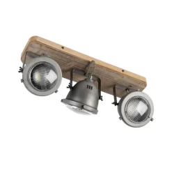 Smart Spot Stahl mit Holz neigbar inkl. 3 WiFi GU10 - Emado