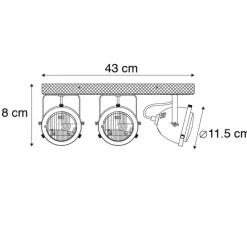 Smart Spot Stahl mit Holz neigbar inkl. 3 WiFi GU10 - Emado