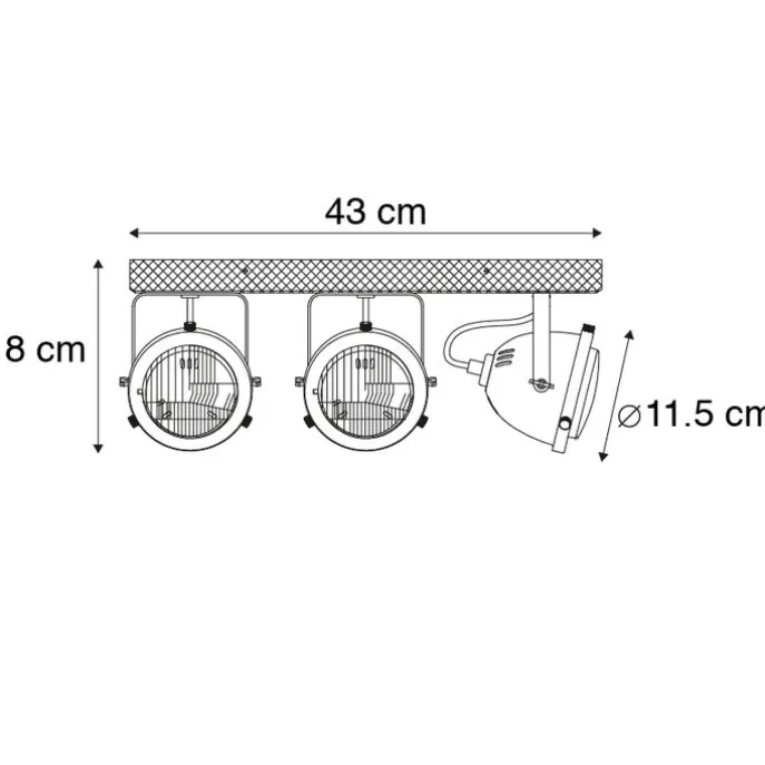 Smart Spot Stahl mit Holz neigbar inkl. 3 WiFi GU10 - Emado