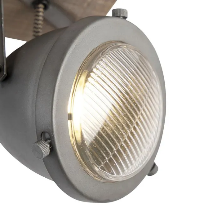 Smart Spot Stahl mit Holz neigbar inkl. 3 WiFi GU10 - Emado