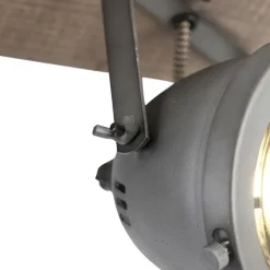 Smart Spot Stahl mit Holz neigbar inkl. 3 WiFi GU10 - Emado