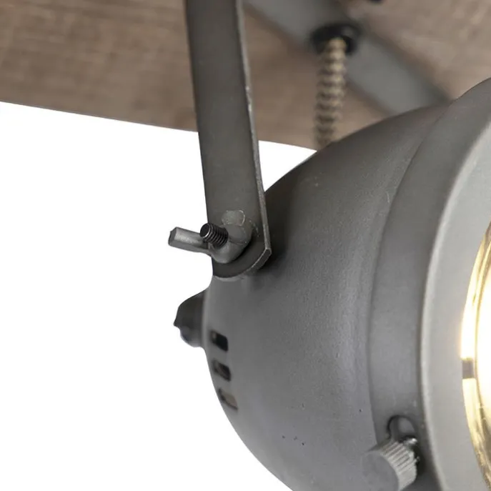 Smart Spot Stahl mit Holz neigbar inkl. 3 WiFi GU10 - Emado