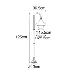 Smart-Außenlaterne schwarz 125 cm IP44 inkl. Wifi A60 - Daphne