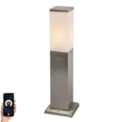 Smart-Außenleuchte 45 cm Stahl inkl. Wifi P45 - Malios