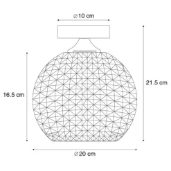 Smarte Art Deco Deckenleuchte Messing inkl. WLAN A60 - Sphere