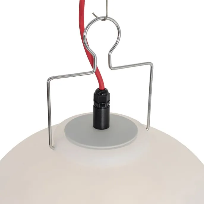 Smarte Außen-Hängelampe Weiß 35cm mit rotem Kabel inkl. Wifi A60 - Pion