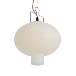 Smarte Außen-Hängelampe Weiß 35cm mit rotem Kabel inkl. Wifi A60 - Pion