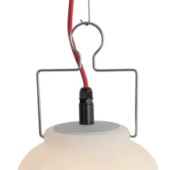 Smarte Außenhängeleuchte weiß 20cm mit rotem Stecker inkl. Wifi A60 - Pion