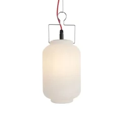 Smarte Außenhängeleuchte weiß 20cm mit rotem Stecker inkl. Wifi A60 - Pion