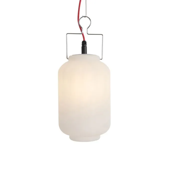 Smarte Außenhängeleuchte weiß 20cm mit rotem Stecker inkl. Wifi A60 - Pion