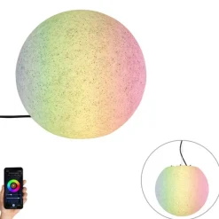 Smarte Außenleuchte Grau 35 cm IP44 inkl. LED - Nura