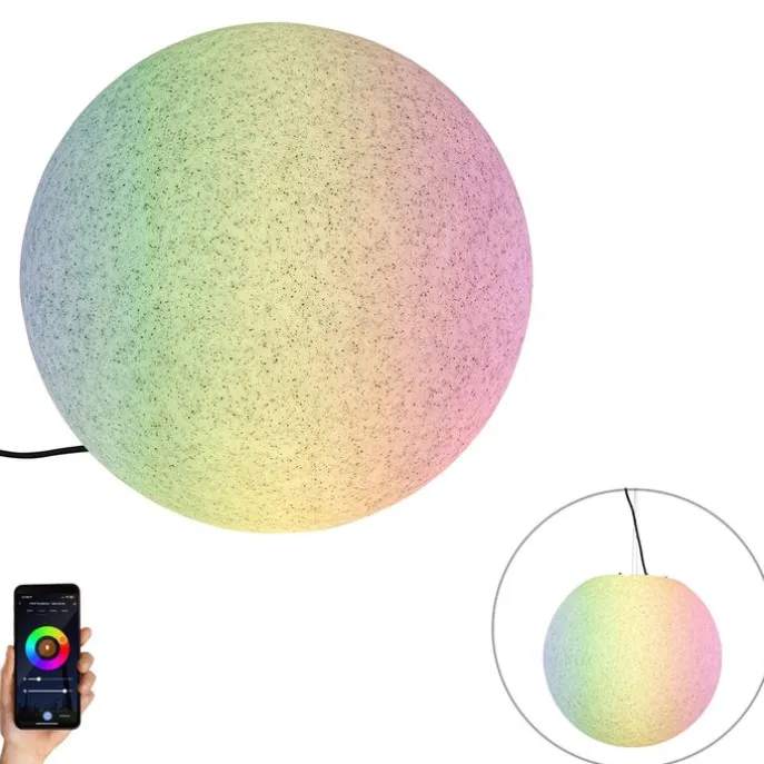 Smarte Außenleuchte Grau 45 cm IP44 inkl. LED - Nura