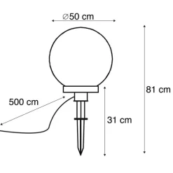 Smarte Außenleuchte mit Erdspieß 50 cm IP44 inkl. Wifi A60 - Bol