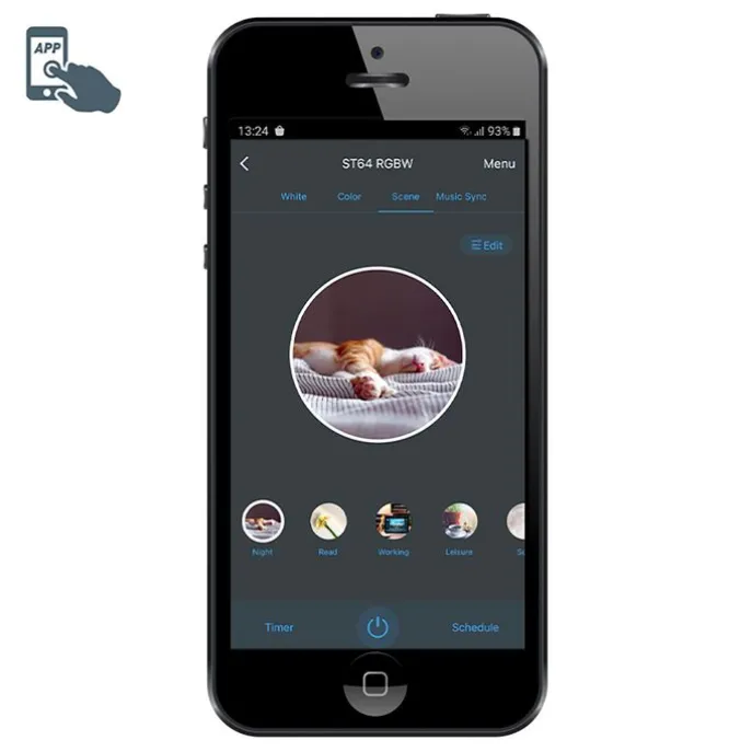 Smarte Außenleuchte schwarz 80 cm IP44 inkl. WLAN ST64 - Gleam