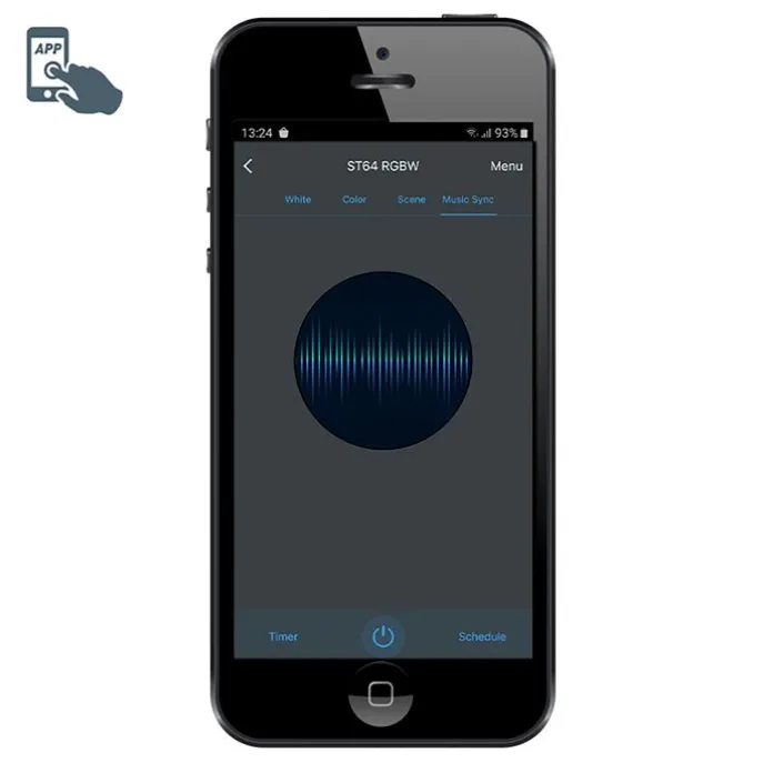 Smarte Außenleuchte schwarz 80 cm IP44 inkl. WLAN ST64 - Gleam