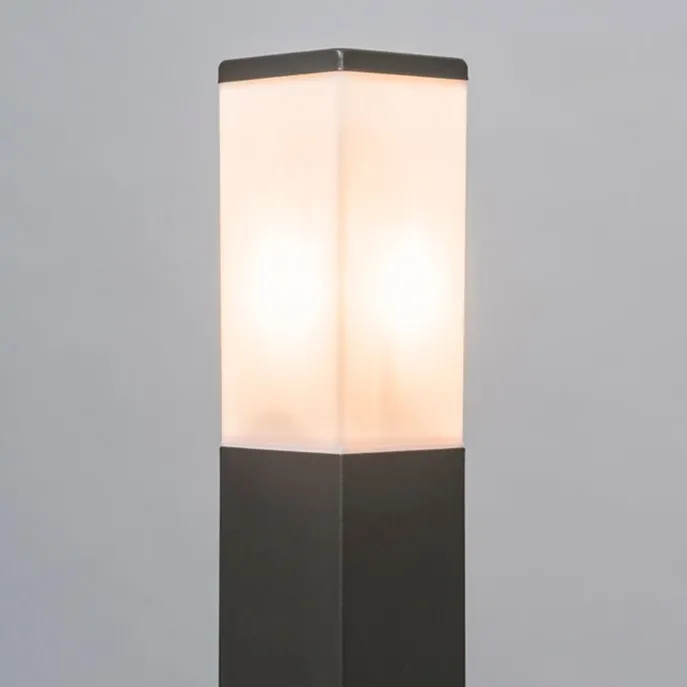 Smarte Außen-Pollerleuchte Dunkelgrau 80 cm inkl. Wifi P45 - Malios