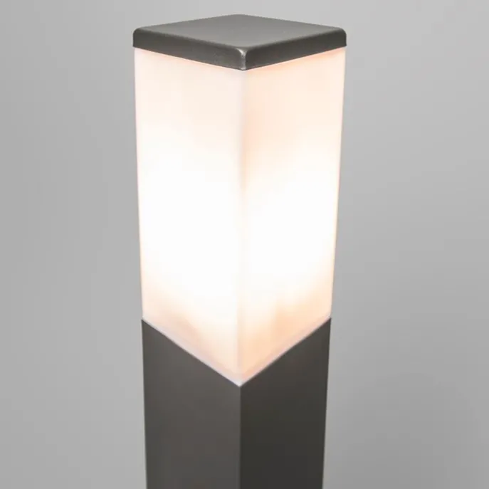 Smarte Außen-Pollerleuchte Dunkelgrau 80 cm inkl. Wifi P45 - Malios