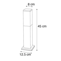 Smarte Außen-Pollerleuchte Dunkelgrau 45 cm inkl. Wifi P45 - Malios