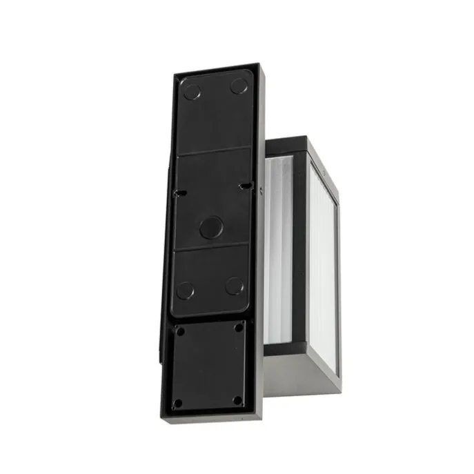 Smarte Außenwandlaterne schwarz mit geripptem Glas inkl. WLAN A60 - Charlois