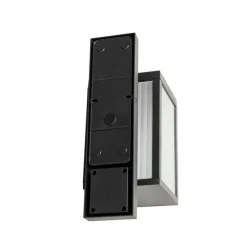 Smarte Außenwandlaterne schwarz mit geripptem Glas inkl. WLAN A60 - Charlois