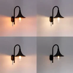 Smarte Außenwandleuchte schwarz IP44 inkl. Wifi A60 - Daphne