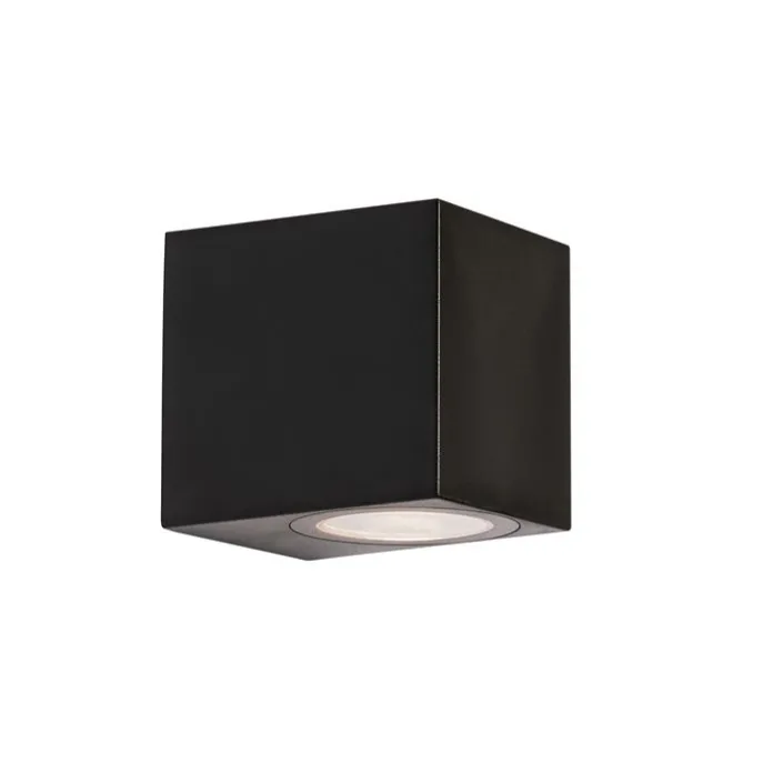 Smarte Außenwandleuchte schwarz IP65 inkl. Wifi GU10 50mm - Baleno