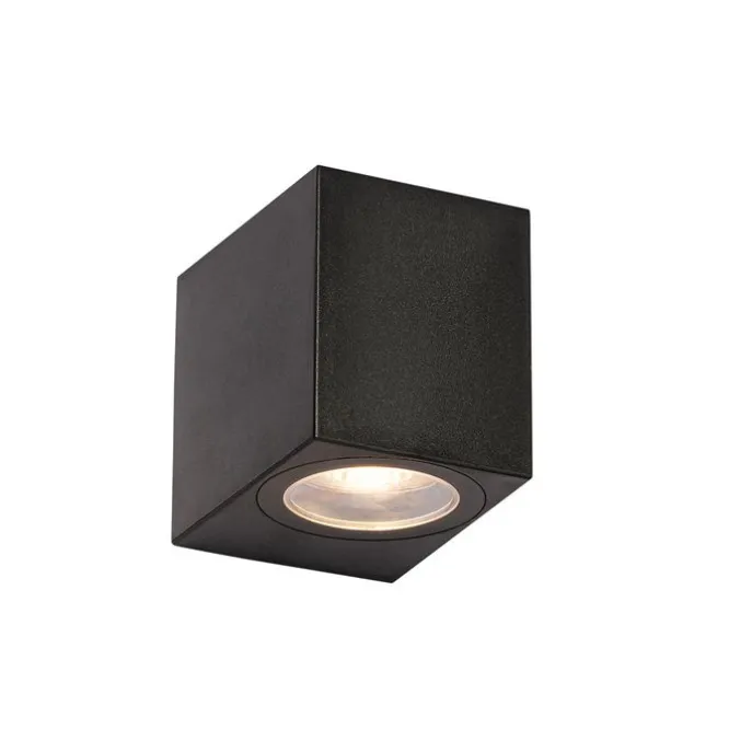 Smarte Außenwandleuchte schwarz IP65 inkl. Wifi GU10 50mm - Baleno