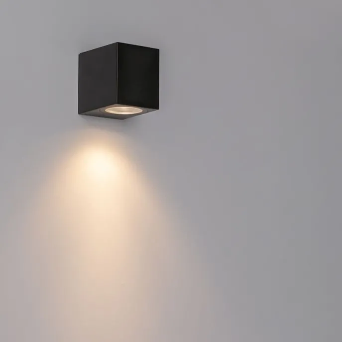 Smarte Außenwandleuchte schwarz IP65 inkl. Wifi GU10 50mm - Baleno