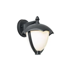 Smarte Außenwandleuchte schwarz mit Opalglas inkl. LED IP54 - Classica