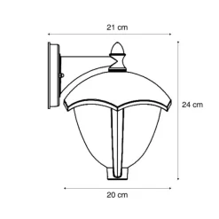 Smarte Außenwandleuchte schwarz mit Opalglas inkl. LED IP54 - Classica