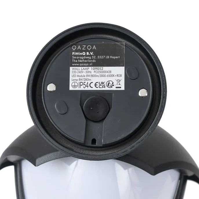 Smarte Außenwandleuchte schwarz mit Opalglas inkl. LED IP54 - Classica