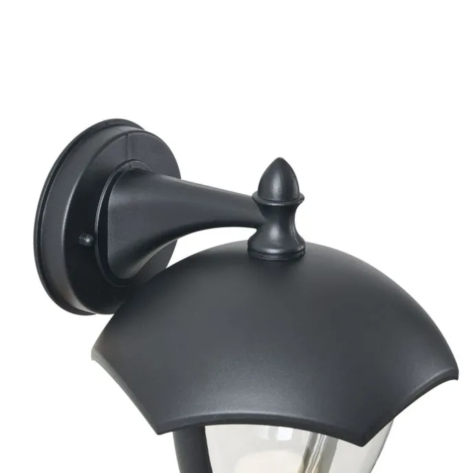 Smarte Außenwandleuchte schwarz mit Klarglas inkl. LED IP54 - Classica