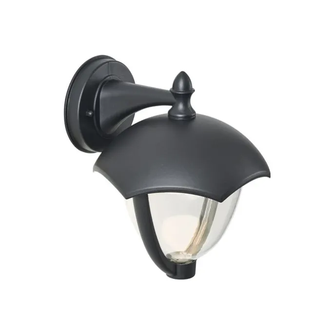 Smarte Außenwandleuchte schwarz mit Klarglas inkl. LED IP54 - Classica