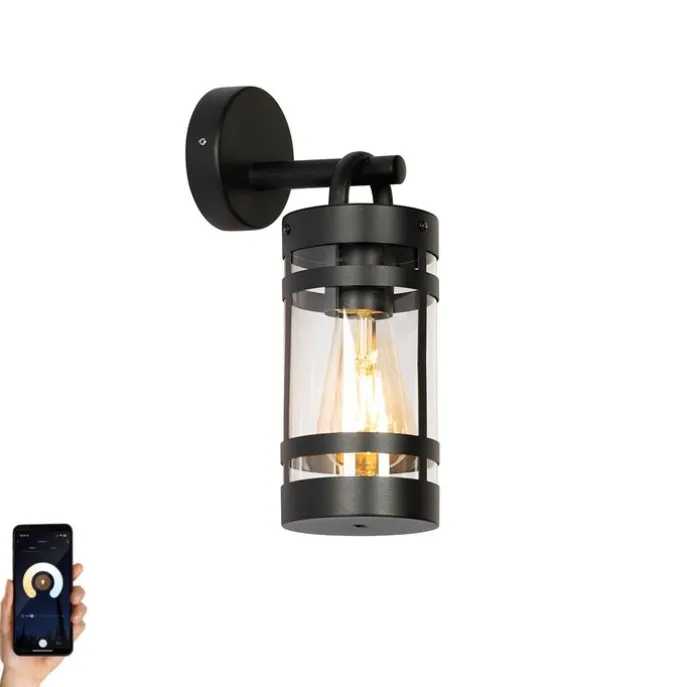 Smarte Außenwandleuchte schwarz IP44 inkl. WiFi A60 - Ruben