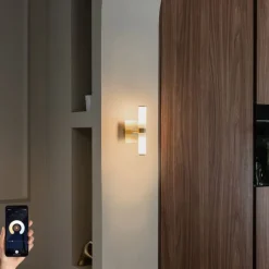 Smarte Badezimmer-Wandleuchte Gold IP44 2-flammig inkl. 2 Wifi G9 - Bath