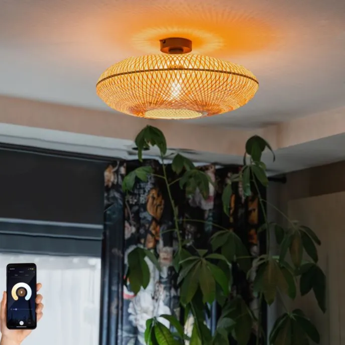 Smarte Deckenleuchte Bambus 50 cm inkl. Wifi G95 - Ostrava