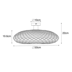Smarte Deckenleuchte Bambus 50 cm inkl. Wifi G95 - Ostrava
