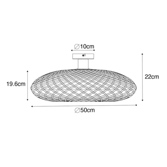 Smarte Deckenleuchte Bambus 50 cm inkl. Wifi G95 - Ostrava