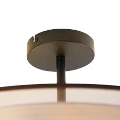 Smarte Deckenleuchte braun mit Weiß 50 cm 3-flammig inkl. 3 Wifi A60 - Drum Duo