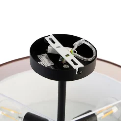 Smarte Deckenleuchte braun mit Weiß 50 cm 3-flammig inkl. 3 Wifi A60 - Drum Duo