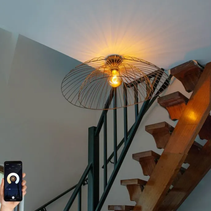 Smarte Deckenleuchte Bronze mit doppeltem Schirm 45cm inkl. WiFi G95 - Pua