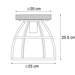 Smarte Deckenleuchte dunkelgrau mit Holz inkl. WLAN E27 - Arthur