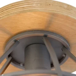 Smarte Deckenleuchte dunkelgrau mit Holz inkl. WLAN E27 - Arthur