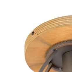 Smarte Deckenleuchte dunkelgrau mit Holz inkl. WLAN E27 - Arthur